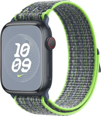 Obrázek produktu pro Náramek Nike Sport Loop pro Apple Watch Series 1 až 11 / SE / Ultra (44/45/46/49 mm) – jasně zelený a modrý