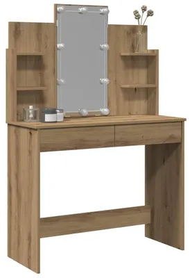 Imagen del producto de Tocador con luces LED roble artisan 96x40x142 cm