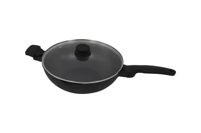 Produktbild von Wokpfanne 30 cm mit Glasdeckel | Antihaft & Induktionsgeeignet