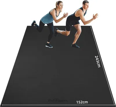 Obrázek produktu pro Fitness podložka / Podložka na ochranu podlahy - 183 x 123 cm - Protiskluzová a tlumící nárazy