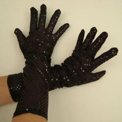 Produktbild von Paillettenhandschuhe Handschuhe Pailletten schwarz schwarze Handschuh Pailetten Edel Glamour