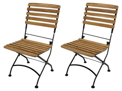 Produktbild von Klappstuhl Gartenstuhl Stuhl mit Flachstahlgestell 2er Set