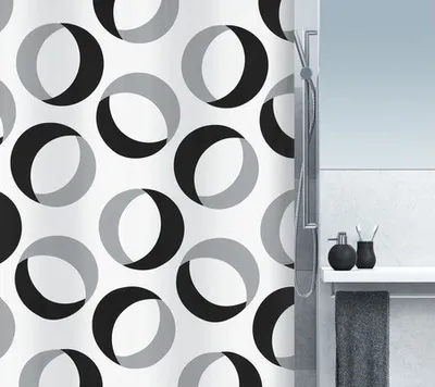 Obrázek produktu pro Spirella 7610583151841, Vzorovaný, Prsten, Polyester, Černá, Šedá, Bílá, 30 °C, 1800 mm