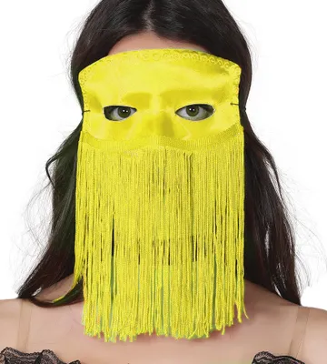 Produktbild von orange y venezianische Maske mit langen Fransen für Damen