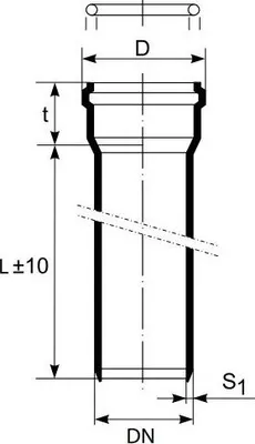 Produktbild von MagnaPlast HT PLUS Rohr mit Muffen HTEM 32 mm 315 mm 408316 Abwasser