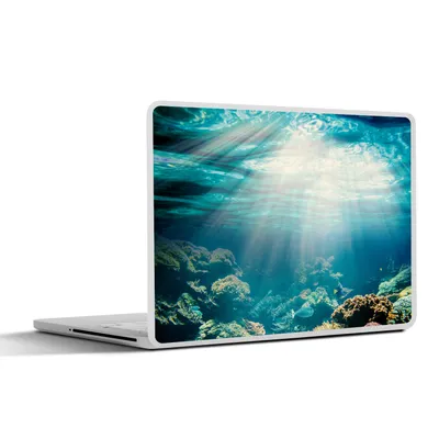 Produktbild von MuchoWow® Laptop Aufkleber Sticker Cover Meer - Koralle - Sonne 40x30 cm - Laptop Dekoration - Selbstklebend