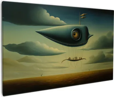Produktbild von Wallario Premium Leinwandbild Himmelsfahrer in Größe 60 x 90 cm