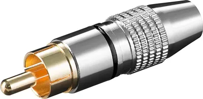 Produktbild von Cinch-Stecker Metallausführung mit vergoldeten Kontakten