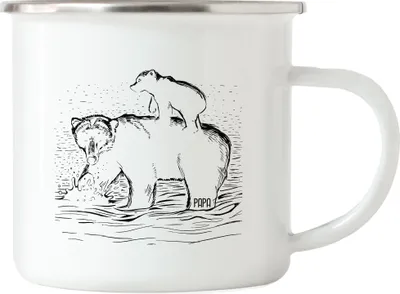 Produktbild von Emaille Tasse Bärenstarker Papa Spruch Geschenkidee Vatertag Geburtstag Bester Papa Vater