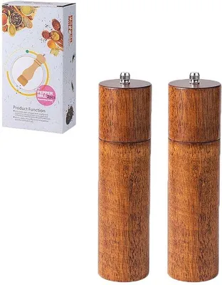 Obrázek produktu pro Sada mlýnků na sůl a pepř – dubové dřevo – s nastavitelnou hrubostí