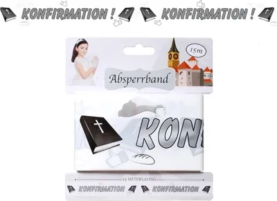 Produktbild von KONFIRMATION 1 STÜCK DEKOBAND ABSPERRBAND DEKO GESCHENKBAND KUNSTSTOFF 15 m