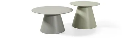 Produktbild von Runde Couchtische Set 2 tlg. Wohnzimmer Holz Beistelltische Luxus Stil Tisch