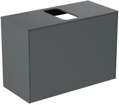 Produktbild von Waschtischplatte CONCA mittiger Auss 802x373mm anthrazit matt anthrazit matt