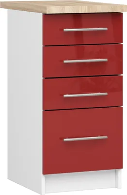 Produktbild von AKORD Furniture Factory KS0POLIBIACZERPOL016, Weiß, 16 mm, 4 Schublade(n), 460 mm, 400 mm, 850 mm