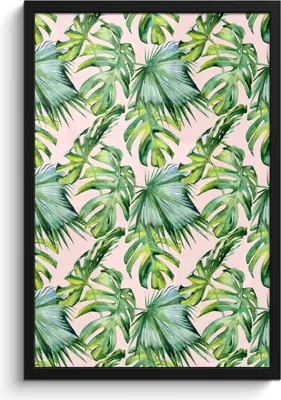 Produktbild von MuchoWow® MuchoWow® Gerahmtes Poster Blumen - Tropisch - Blätter 40x60 cm - Poster mit zchwarzem Bilderrahmen - Papierdruck - Wandbilder