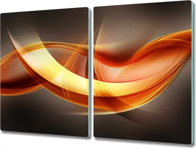 Produktbild von Coloray Hackbrett Kochplattenabdeckung Herdabdeckplatte 2x40x52 cm Schneidebrett Küchenbrett - Wellen Flammen