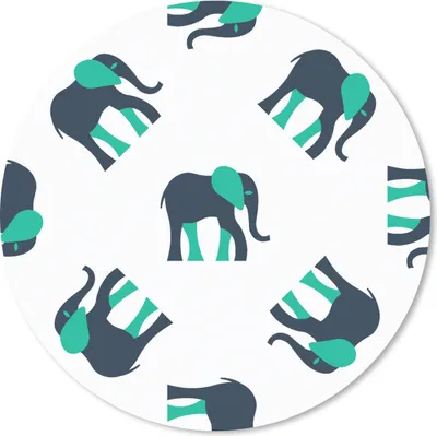 Produktbild von MuchoWow® Mauspad Mousepad Elefant - Muster - Grün 50x50 cm - Mousepads - Maus Mat - Pad - Mausunterlage - Vinyl