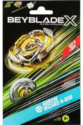 Image de Toupie beyblade x arrow wizard 4-80b - type endurance - pack toupie et lanceur - hasbro f9582