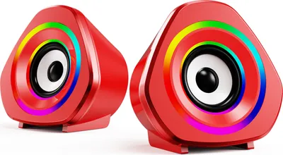 Produktbild von SADA Heimlautsprecherset, Desktop-PC-Computerlautsprecher, kabelgebundene 3,5-mm-Laptoplautsprecher, USB-betriebene Soundbox mit stimmungsvoller RGB-Beleuchtung