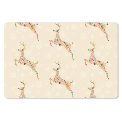 Produktbild von MuchoWow® Schreibtischunterlage Regenbogen - Rentier - Weihnachtsgeschenk - Schnittmuster - Weihnachten 60x40 cm - XXL Mauspad - Großes Mauspad