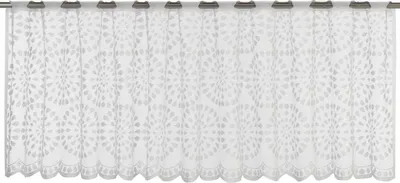 Produktbild von Elbersdrucke Bistrogardine mit Webösen Circolo 00 weiß transparent 45x160cm  Küchenfenster Sichtschutz Scheibengardine