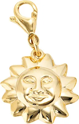 Produktbild von Charm Anhänger Einhänger Sonne aus 333 Gold Charms für Bettelarmband Dangle