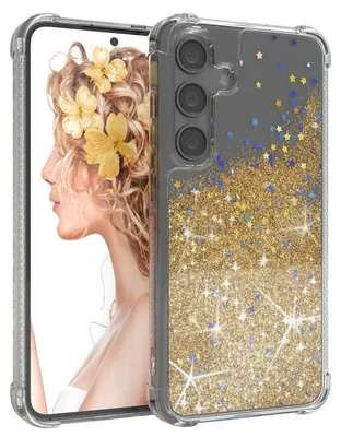Produktbild von EAZY CASE - Glitzer Hülle kompatibel mit  Samsung Galaxy S24 Glitzer Schutzhülle, Soft Case, Backcover Transparent mit Motiv
