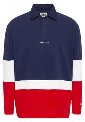 Produktbild von Tommy Hilfiger - Poloshirt für Herren, Langärmlig NA612 (L) (Dunkles Marineblau/Weiß/Rot)