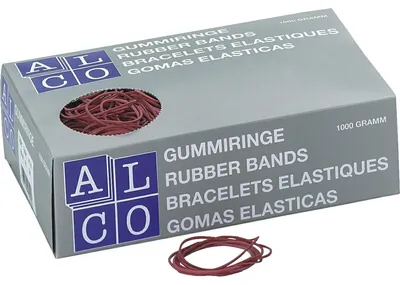 Produktbild von ALCO Gummiringe, Durchmesser 85 mm, rot, 1000 g, 2 Beutel à 500g