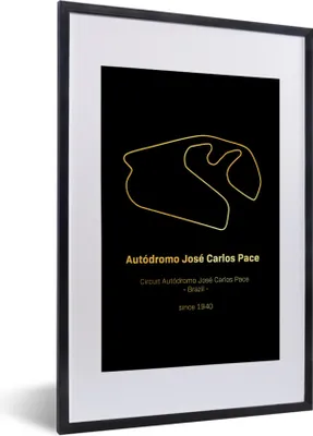 Produktbild von MuchoWow® Gerahmtes Poster Brasilien - Rennstrecke - Formel 1 40x60 cm - Poster mit Schwarzem Bilderrahmen Wandposter Rahmen Foto Bilder - Poster in Rahmen