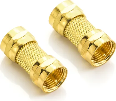 Produktbild von deleyCON SAT Adapter SAT Kupplung SAT Verbinder SAT Kabel F-Stecker - F-Stecker Vergoldet - 2 Stück
