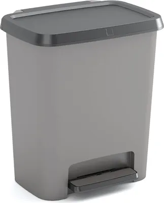 Immagine prodotto di Dmora Pattumiera Carleton 28x38x43h cm Grigio Grigio Scuro, Capacità 24 (12 per Secchio) 2 Cestini  Italy