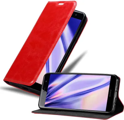 Produktbild von Cadorabo Hülle für Sony Xperia XZ2 PREMIUM Schutz Hülle in Rot Handyhülle Etui Case Cover Magnetverschluss