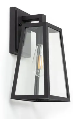 Produktbild von Wandleuchte Außen aus Aluminium und Glas Marlon Schwarz