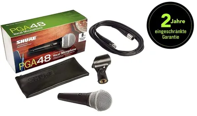 Produktbild von Shure PGA48 Niere Dynamisches Gesangsmikrofon mit XLR-zu-XLR-Kabel