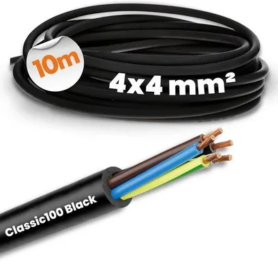 Productafbeelding van Besturingskabel 4-aderig - Aansluitkabel Stuurkabel - Machinebouw Installatie - UV- en Weerbestendig - 10 meter - Zwart