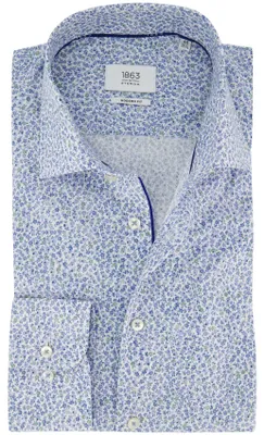 Produktbild von Hemd Eterna 1863 Modern Fit blau Blumen gedruckt