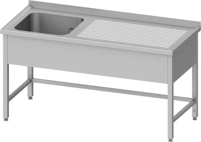 Produktbild von Spültisch ohne Grundboden, 1800x700x850 mm, mit einem Becken links, mit Aufkantung, verschweißt