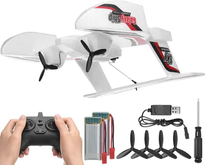 Obrázek produktu pro SucceBuy RC letadlo - 2,4 GHz, 3 kanály, 6osý gyroskop, 2 baterie, obojživelné, snadné létání pro každého