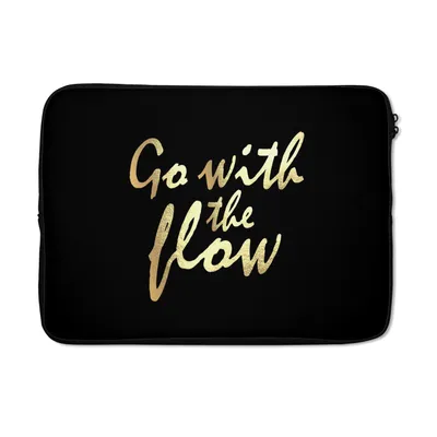 Produktbild von MuchoWow® Laptop Hülle 13 Zoll Zitate - Entspannen - Gold - Schwarz Laptoptasche - Laptophülle - Sleeve - Rundumschutz