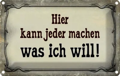 Produktbild von vianmo Blechschild 20x30 cm kann jeder machen was ich will Dekoration Spruch Zitat