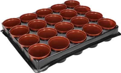 Productafbeelding van KOTARBAU® Set van 20 kweekpotten rond diameter 60 mm + plantenschaal voor het kweken van planten