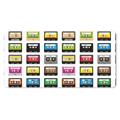 Produktbild von MuchoWow® Schreibtischunterlage Muster - Kassettenkassetten - Musik 80x40 cm - XXL Mauspad - Gaming Mauspad
