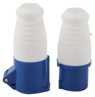 Produktbild von 2 Stück Industrie-Netzstecker 3-polig, 1 Phase, explosionsgeschützt, wasserdicht, 16 A, 3 Löcher, 220–250 V