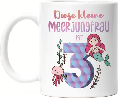 Produktbild von Diese Kleine Meerjungfrau Ist 3 Tasse Geburtstagsgeschenk 3. Geburtstag Süßes Motiv