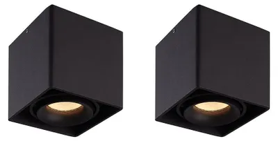 Produktbild von hoftronic LED Aufbaustrahler 2x 4W 345lm 2700K GU10 Schwarz dimmbar schwenkbar