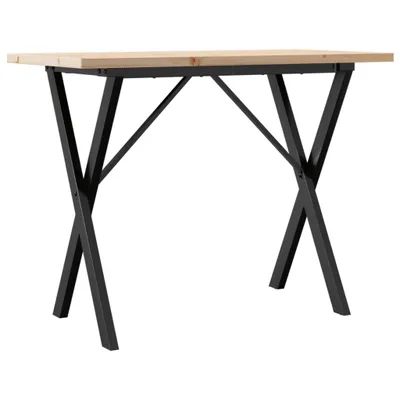 Obrázok produktu pre vidaXL Jedálenský stôl X-rám 100x50x75,5 cm z masívneho dreva borovice a ocele