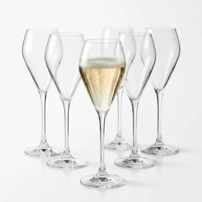 Produktbild von Rona MODE Champagnerkelche 240ml | Schaumweingläser 6er Set | Prosecco Gläser spülmaschinenbeständig | Champagner Kelche Set 6 Stück bruchsicher