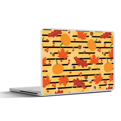 Produktbild von MuchoWow® Laptop Aufkleber Sticker Cover Kürbis - Beere - Laub - Herbst - Muster 30x22 cm - Laptop-Sticker