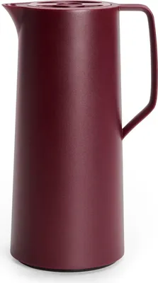 Produktbild von Motiva Thermoskan | 1 Liter | Quick-Press Verschluss | 12 Stunden heiß, 24 Stunden kalt | Glasflasche | Germany | Skandinavisches Design | Weinrot